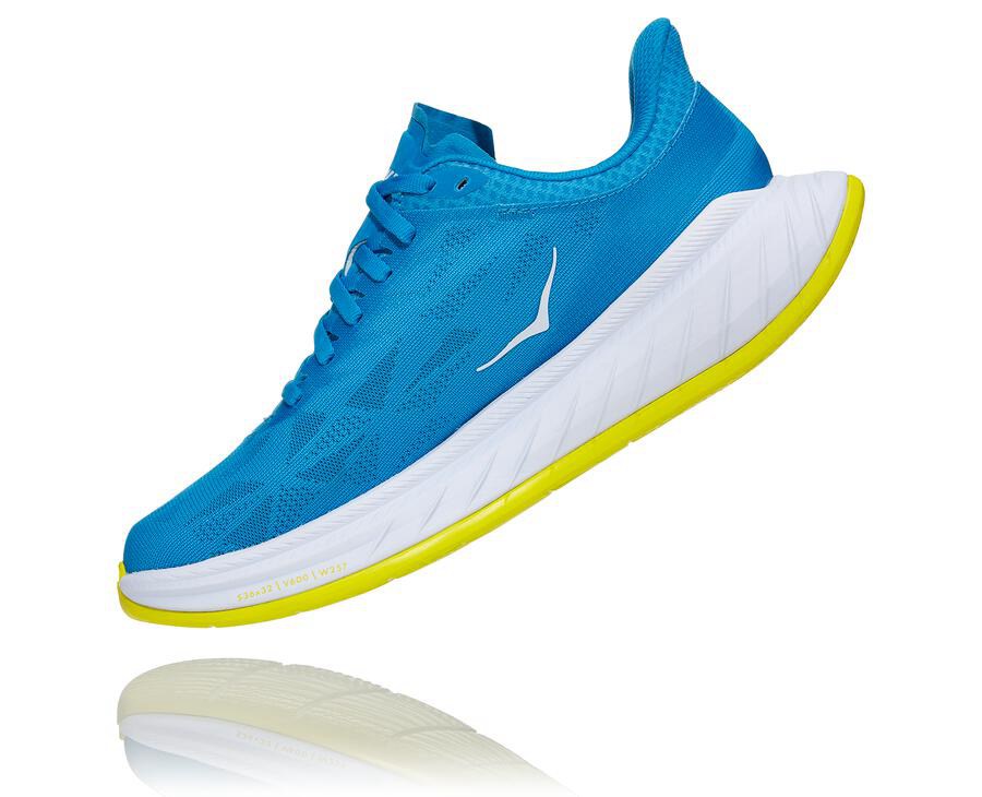 Tenis Hoka One One Feminino Azuis/Branco - Carbon X 2 - 894-JTAKND